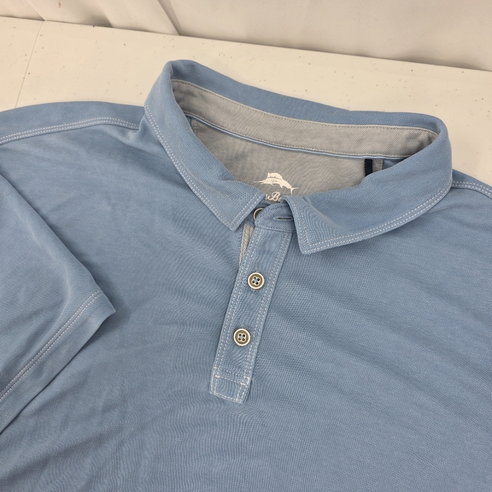 Tommy Bahama Men's Emfielder Short Sleeve Polo Shirt Light Blue Size 3XL Tencel. - Picture 1 of 8